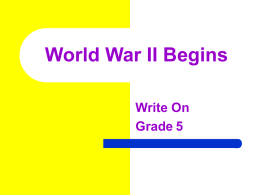 World War II Begins Write On Grade 5 Learner Expectation History