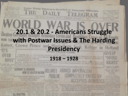 American Postwar Struggles and the Harding