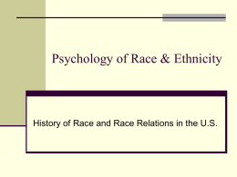 History of race and race relations in the U.S.
