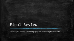 Final Review - mrsnedrowhistory