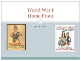 World War I Home Front