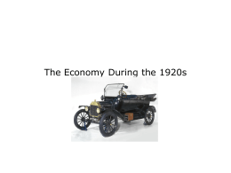 The Economy During the 1920s