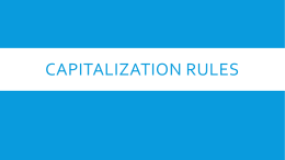Capitalization rules
