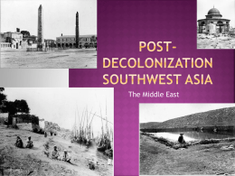 Post-Decolonization Southwest Asia