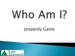 jeopardy game board - Junior Achievement