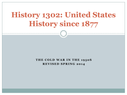 History 1302: United States History since 1877