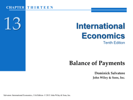 Chapter 13: Balance of Payment