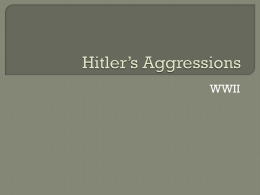 Nazi Germany and Hitler`s Aggressions