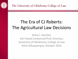 Roberts, CJ - Agricultural Law Decisions
