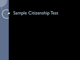 Sample Citizenship Test