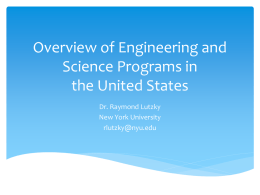 An Overview of Engineering and Science Programs