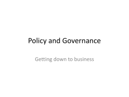 Policy and Governance - Yeshiva of Greater Washington