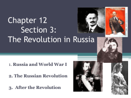 WWI Notes-Russian Revolutions