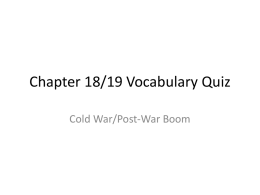 Chapter 18/19 Vocabulary Quiz