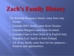 Zach`s Family History