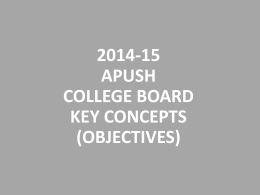 APUSH Required Key Concepts