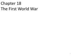 Chapter 18 The First World War