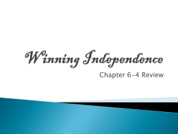 Winning Independence