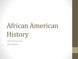 African American History 1787