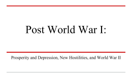 Post World War I: