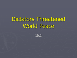 Dictators Threatened World Peace