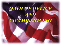 oath of office and commissioning