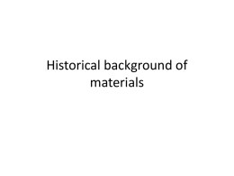 Historical background of materials