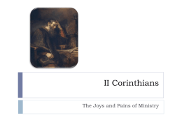 II Corinthians - Berachah Bible Church