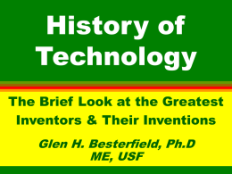 History of Technology - USF College of Engineering