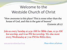 - Westside church of Christ