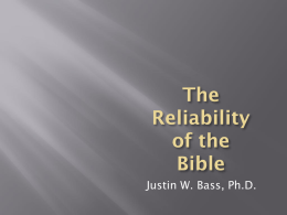 Reliability of Bible