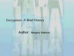 Encryption - Ms. Waldron