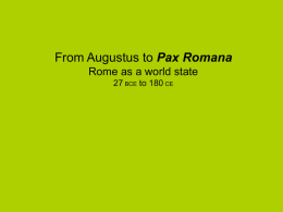 From Octavian to Pax Romana