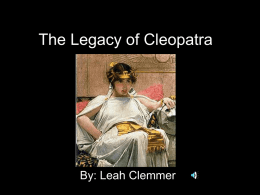 The Legacy of Cleopatra