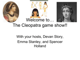 Welcome to… The Cleopatra game show!!