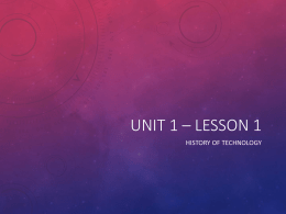Unit 1 * Lesson 1