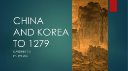 china and korea to 1279