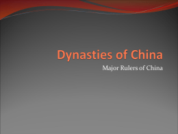 Dynasties of China