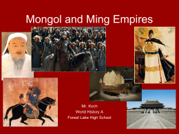 Mongol and Ming Empires - Forest Lake Area High School