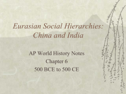 Eurasian Social Hierarchies: China and India