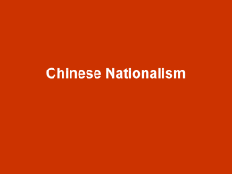 Chinese Nationalism - Pleasantville High School