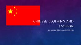 Chinese Clothing and Fashion