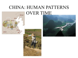 CHINA: HUMAN PATTERNS OVER TIME