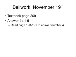 Bellwork: November 18th