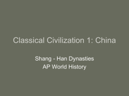 Chinese Dynasty Overview