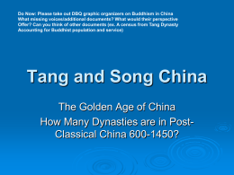 Tang and Song China - White Plains Public Schools