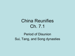 DYNASTIC RULE IN CHINA