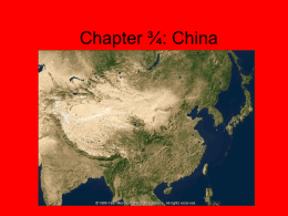 Chapter ¾: China
