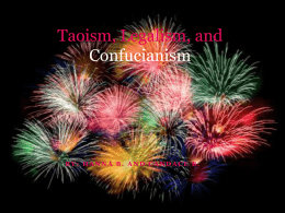 Taoism, Legalism, and Confucianism