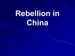 Rebellion in China Taiping Rebellion